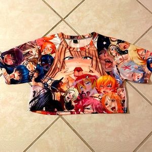 Manga style crop top. Size small.